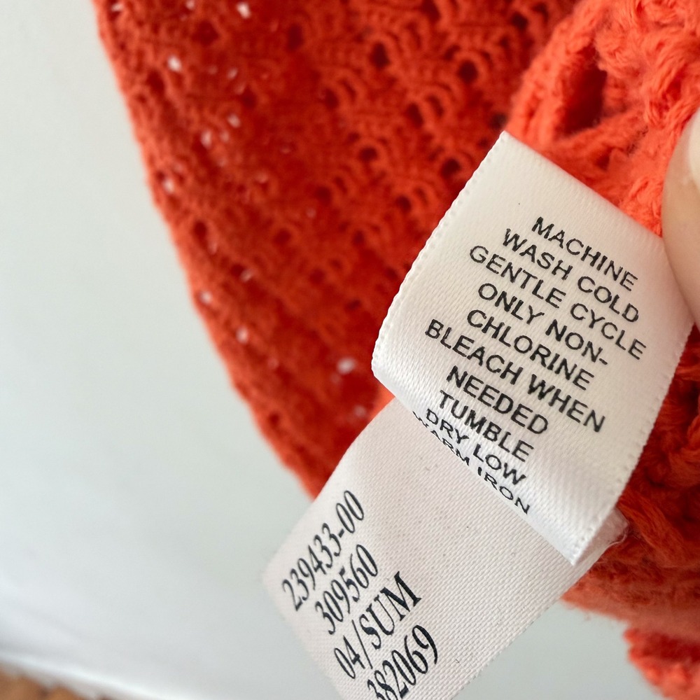 Y2K Banana Republic Crochet Camisole Women Medium Orange Boho Beach Festival - Picture 8 of 9